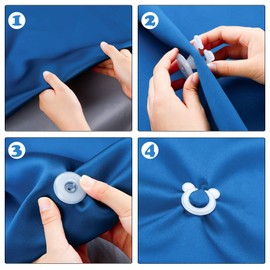 Jetec 12 Pcs Duvet Comforter Clips Plastic Grippers Button Clips for Inside Corner and Keep Comforter Duvet