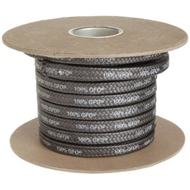 Palmetto 1389 Series 100% GFO Expanded PTFE with Graphite Compression Packing Seal, Dull Black, 1/4" Square, 5' Length