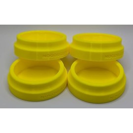 No Gouge Pinball Rubber Leg Leveler Caster Feet, Footies, Cups, Set of 4 (Yellow)