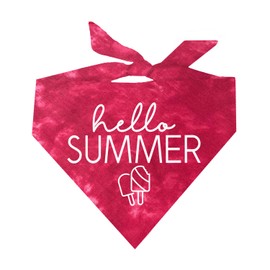 Hello Summer Dog Bandana (Red Scrunch, OS 777)