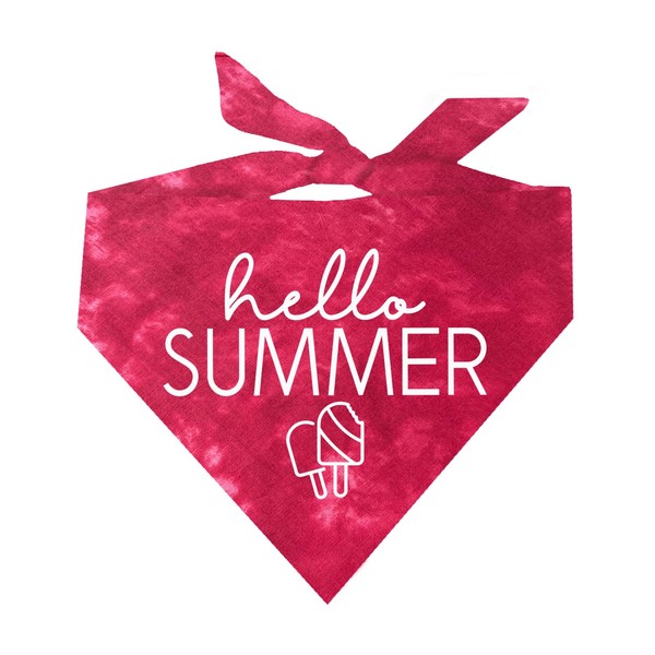 Hello Summer Dog Bandana (Red Scrunch, OS 777)