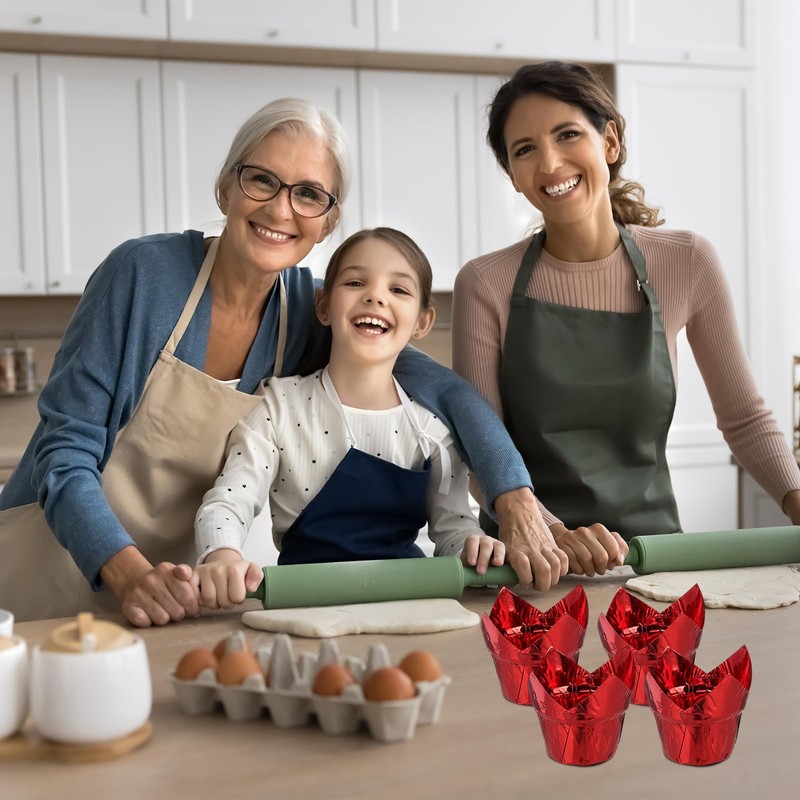 sourcing map 100 Pcs Tulip Cupcake Liners, Muffins Liners Aluminum