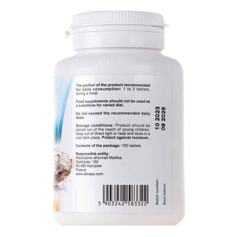Aliness Calcium from Oyster Shells with Vitamin K2 MK-7 and