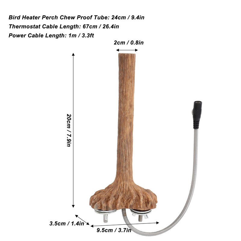 Heated Perches Bird Cage, Bird Heater Fast Heating Intelligent Temperature