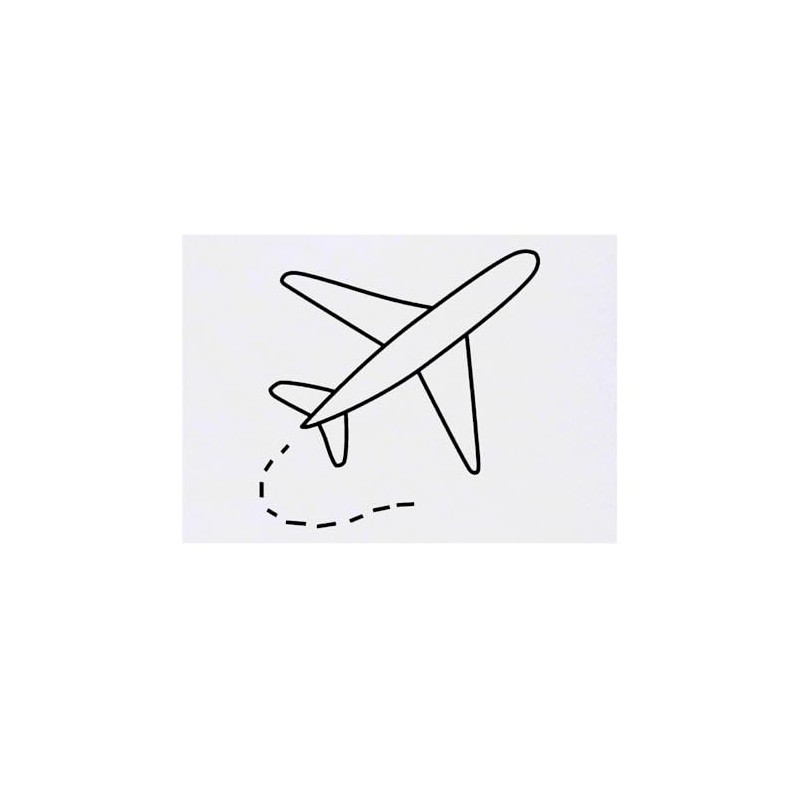 'Travel Airplane' Temporary Tattoo - Water Resistant, Skin-Safe, Non-Toxic Transfer