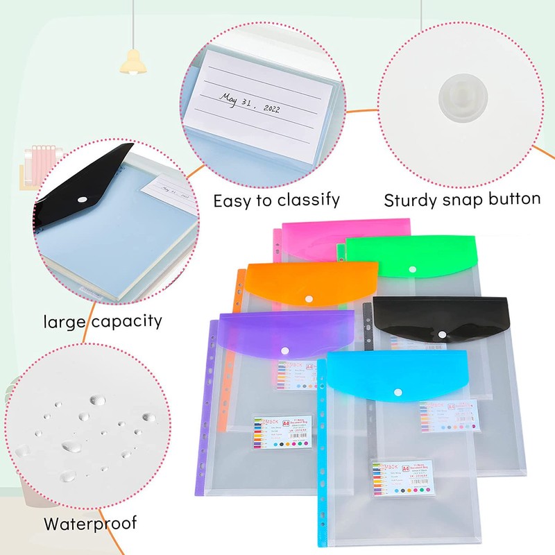 SAMSYOKI Document Folder A4 for Filing, Pack of 18 Document