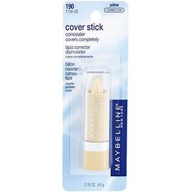 Maybelline New York – Corrector en barra Cover Stick, Amarillo corrige ojeras, 0.16 oz.
