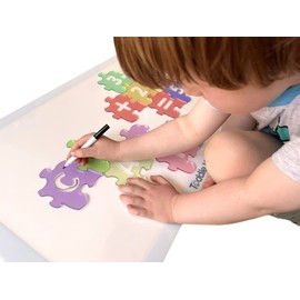 Toddle Way Jumblez Puzzles Set, 28pcs Acrylic Puzzle Pieces for Toddlers, Educational Learning Toy, Alphabet Letters, Numbers and Maths Symbols, Reading and Writing Practice (Jumblez: Lowercase)