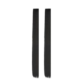 2 x Clip-In Hair Extension Highlights Streaks, Colourful Hair Highlights (Thick Black)