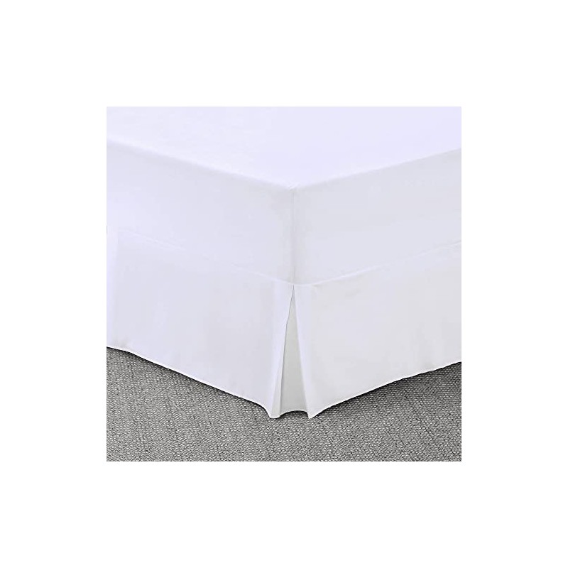 Laam linen Easy Care Plain Dyed Polycotton Pleated Base Valance
