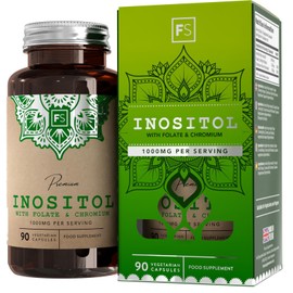 FS Inositol | 90 Myo Inositol Capsules with Folate & Chromium | High Strength 1000mg Myo-Inositol 200mg Folate & 100mg Chromium per Serving per Serving Supplements for Women | Non-GMO & Allergen Free
