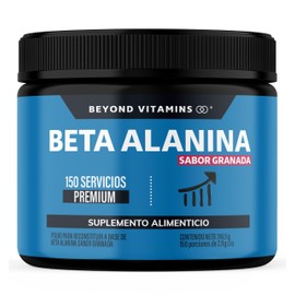 Beyond Vitamins  Beta Alanina Premium en Polvo  Pre EntrenoPre Workout con Aminoácidos  150 Servicios de Máxima Pureza  Sabor Granada  100 Puro -...  