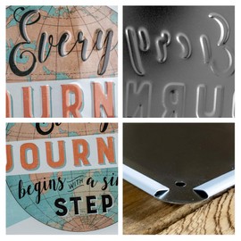 Nostalgic-Art Retro Tin Sign Every Journey Begins - Gift Idea for Travel Lovers Metal Vintage Design with Saying 15 x 20 cm