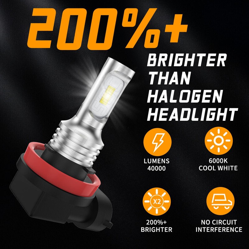 AUIMSOCO H11 LED LightBulb Bulbs DC9-32V 35W 5500LM 6000K Cool