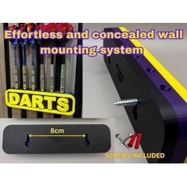 Manio 3DP 6 Slots Darts Stand -Dart Holder -Darts - Custom Colors- New Classic Design - Screws Included for Optional Wall Installation (Blue/red/White)