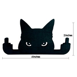 UFN Henrik Cutout Black Cat Decor Ornament - Funny Cat Wall Art Figurine - Perfect Black Cat Gifts for Desk Display - Artistic Cat Lovers' Gift and Decorative Black Cat Elements