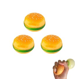 AHYCS Hamburger Stress Toys - Small Hamburger Squeeze Toys, Stress Stretch Hamburger Toys, Stress Relief Funny Novelty Toy, Simulation Hamburger Fidget Toy(3PCS)