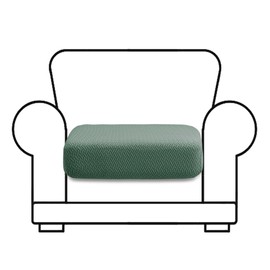 Jin Le Super Stretch Individual Seat Cushion Covers Couch Cushion Covers Slipcover Sets Sofa Covers Thick Jacquard Textured Frabic (1 Piece Chair Cushion Cover, Green)