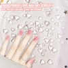 3D Herz Nail Art Charms, 320 Stück Klar Acryl Herz