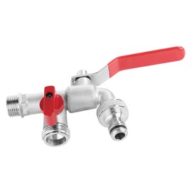 90 Degree Double Valve Tap 1/2" Brass Hot and Cold Washing Machine Tap Home Outdoor Tube Valve