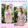 Clear Backpack for Girls with Lunch Bag, Heavy Duty Transparent
