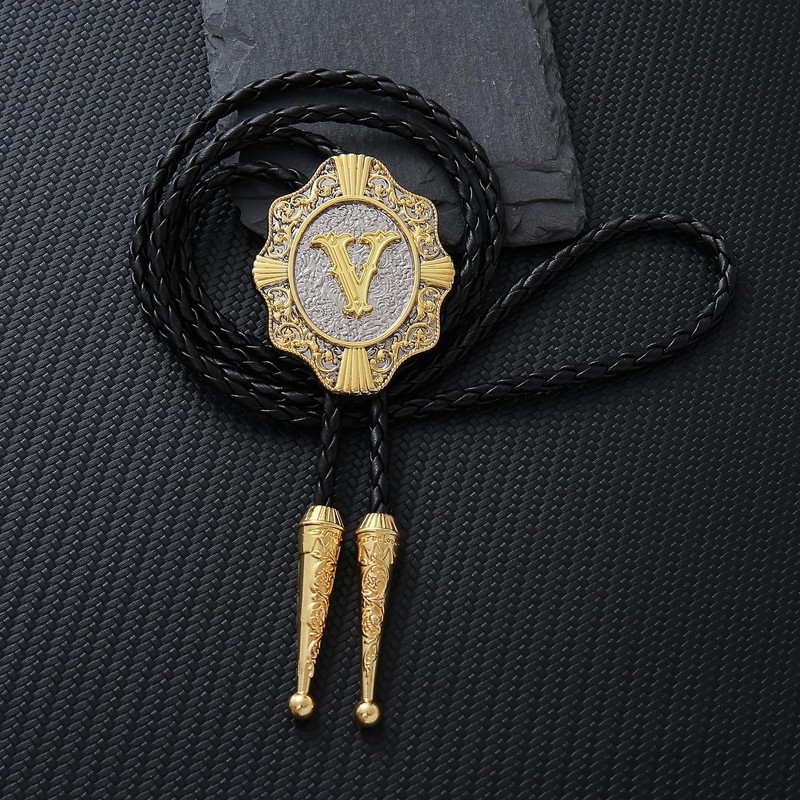GelConnie Western Cowboy Leather Necktie Bolo Tie Men A to