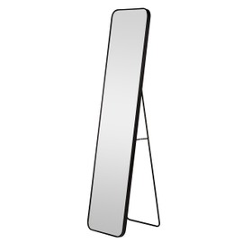 Cortesi Home Skinee Floor Mirror in a Black Aluminum Frame, 14"x60"