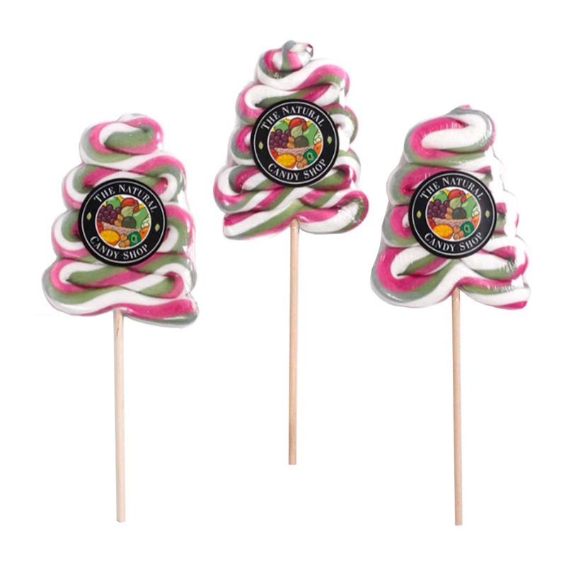 The Natural Candy Shop Christmas Tree Swirl Lollipop, 85g
