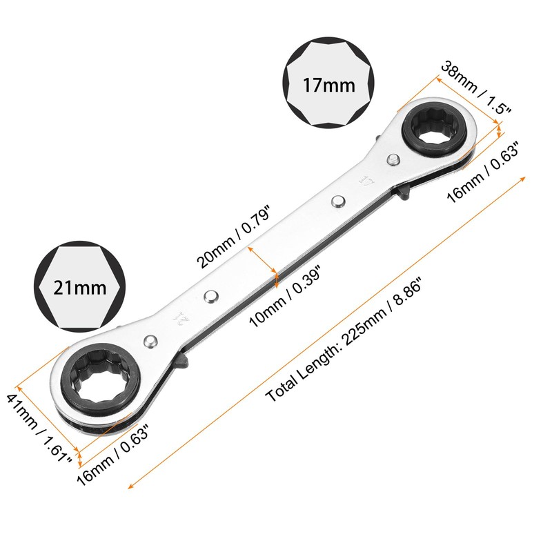 sourcing map 4 in 1 Double Box End Reversible Ratcheting