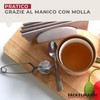 Fackelmann Infusore per tè e tisane con manico pieghevole, in