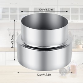 Wickelfalzrohr Reduzierung Ofenrohr zum Anschluss von 120 mm in ein 100 mm Rohr Schornstein Edelstahl Reduzierstück Reduktion Kaminrohr Kaminadapter Rohrreduzierung