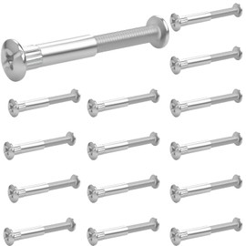 Pack of 30 Connection Screws M6 56-65 mm Furniture Connectors Cabinet Connector Screws (15 x Furniture Screws, 15 x Sleeve Screws) Connection Screw Furniture Connecting Screws for Furniture Cabinets