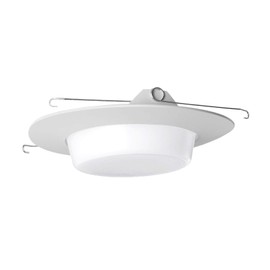 NICOR Lighting 6 in. White Recessed Shower Trim with Lexan Drop Opal Lens (17509)