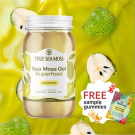 TrueSeaMoss Soursop Irish Sea Moss Gel – Rich in Minerals & Vitamins –   supports immune, improves digestion, boost energy, skin & hair health - Made in USA:_Soursop + Mango_2 packs
