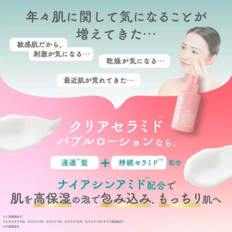 Aqua Bank Bubble Lotion Series Foam Lotion Clear Ceramide (Pink)