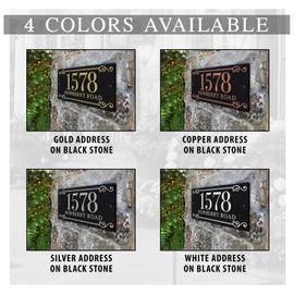 THE VIOLA Stone Address Plaque With Engraved Numbers. Address Sign Made from solid, real stone.