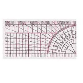 C-THRU BEVELED 8ths & 10ths ART GRAPH PROTRACTOR RULER ZERO CALIBRATED IN 16ths
