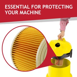 SPARES2GO Hoover Filter Bags Set for KARCHER IPX4 MV2 WD2 Wet & Dry Vacuum (Pack of 20 Dust Bag + 1 Filter)