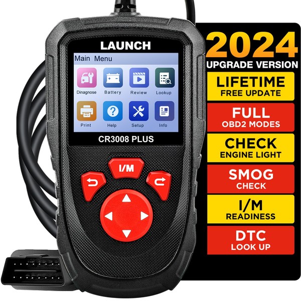 LAUNCH Professional OBD2 Scanner Diagnostic Tool CR3008 Plus,One-Key I/M,Lifetime Update Code Reader,Enhanced Check Engine Code Reader OBDII Car Scan Tool for All Vehicles After 1996 [2024 Upgraded]