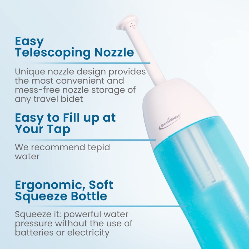 GenieBidet On The Go Portable Travel Bidet with Telescoping Nozzle