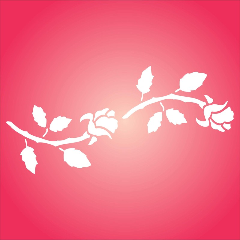 Rose Buds Stencil Reusable 24 x 11.5 cm