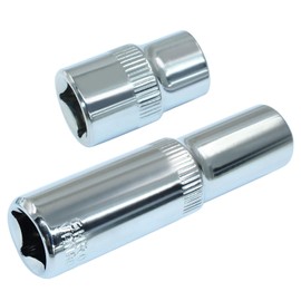 HARSKIYER 4 Pcs 3/8 Inch Drive 10mm Shallow & Deep Socket Set, 6 Point Chrome Vanadium Steel Metric Sockets, Mirror Finish