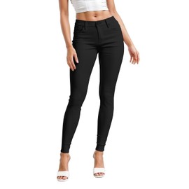 Hybrid & Company Womens Hyper Ultra Stretch Comfy Skinny Leg Work Casual Pants P44876SK Black M