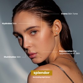 LULLAGE Splendor, Sérum Iluminador Nocturno, 30 ml, Ácido Hialurónico, Efecto Rejuvenecedor