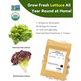 Red Romaine Lettuce Seed Pod Kits for AeroGarden, Ahopegarden, iDOO Hydroponics Growing System Indoor Herb Garden, 400+ Seeds, Including American Fast Lettuce, Red Romaine Lettuce(16-Pods)