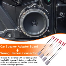 HNeekyr Speaker Mounting Adapter Plates and Wiring Harness, Compatible with Acura Civic Accord CRV 6.5"/6.75" Speaker Mounting Adapter Upgrade Solid Type 2 Pairs
