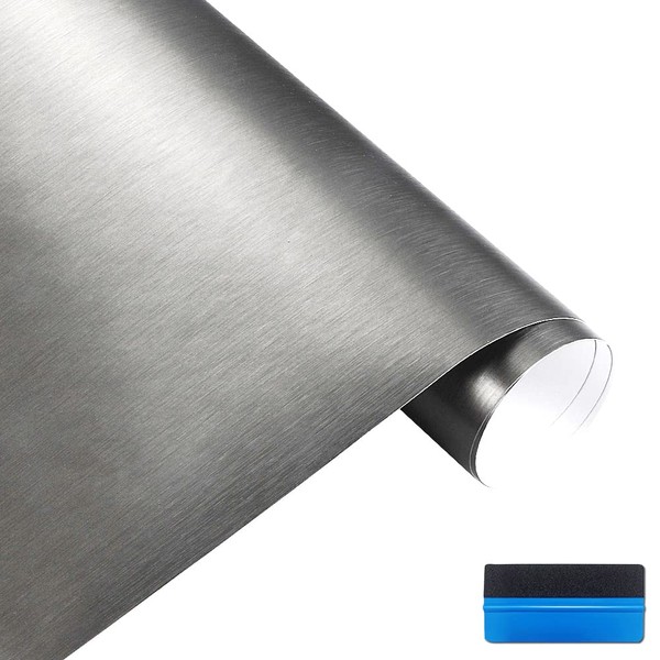 NewL Grey Brushed stainless steel Metallic Vinyl Wrap Film Matte