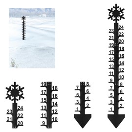 24 Inch Snow Gauge Outdoor, Metal Snowflake Top Snowfall Measuring Gauge Winter Iron Art Snow Meter Stick Measuring Stake for Snow Yard Garden Christmas Decoration