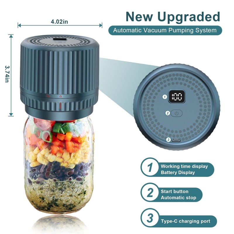 UNERVER M12 Smart Electric Mason Jar Vacuum Sealer - Auto
