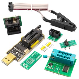 APKLVSR SOIC8 SOP8 Test Clip for EEPROM 25CXX / 24CXX, BIOS USB Programmer CH341A + SOIC8 Clip + 1.8 V Adapter + SOIC8 Adapter for 24 25 Series Flash